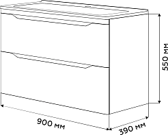 Vivon Тумба под раковину Shelly 90 подвесная белая матовая – фотография-5